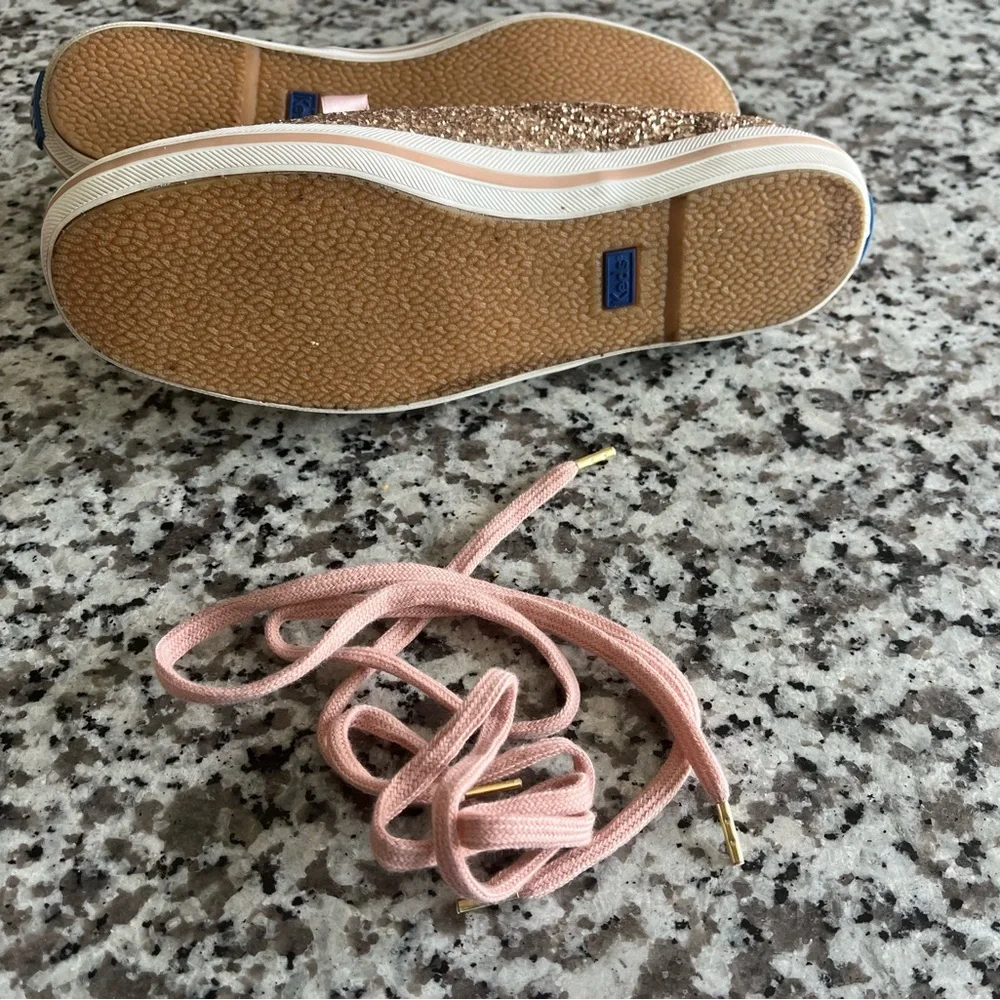 Keds x Kate Spade new york rose gold glitter sneakers‎